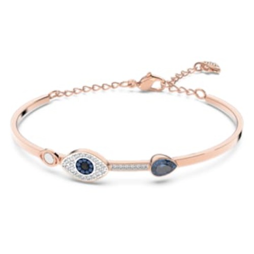Swarovski Symbolic bangle, Evil eye, Blue, Mixed metal finish