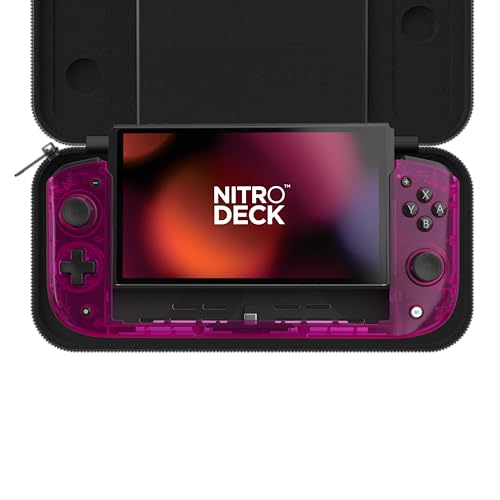 CRKD Nitro Deck - Handheld Pro Controller for Nintendo Switch and Switch OLED w/ Protective Carry Case - Ergonomic Grip, No Stick Drift, Back Buttons (Crystal Pink - Crystal Collection) - Crystal Pink