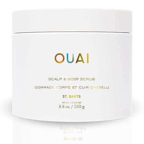 OUAI Scalp & Body Scrub, St. Barts - Exfoliating Body Scrub with Sugar & Coconut Oil Blend for Smooth, Moisturized Skin - Gentle Scalp Scrub for Removing Product Build Up (8.8 Oz) - St. Barts - 8.8 Ounce (Pack of 1)