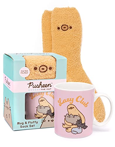 Pusheen Becher Slipper Socken Katzenfutter Geschenkset Kinder Erwachsene Tasse