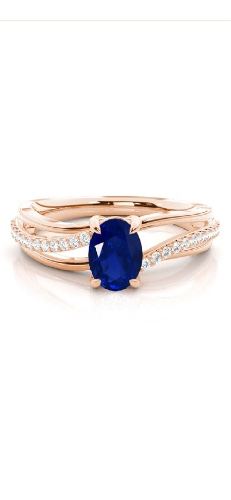 Blue Sapphire Rose Gold Stone Ring