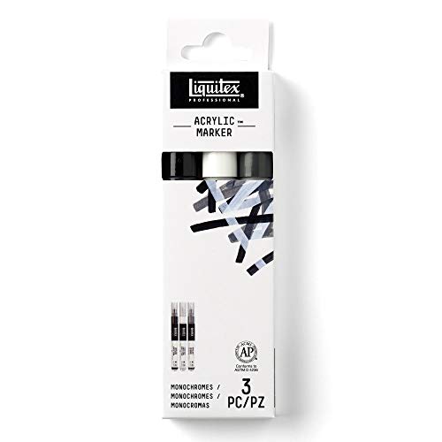 Liquitex Professional Paint Marker Set, 3 Piece, Monochromes Black - Monochromes Fine 3 Set