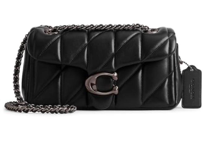 Coach Womens Quilted Tabby Shoulder Bag 20 With Chain - Small - V5/Black
