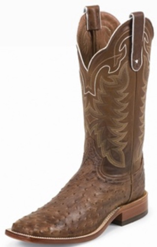Chocolate Full Quail Ostrich Boots