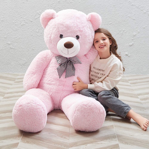Misscindy Giant Teddy Bear Plush Stuffed Animals for Girlfriend or Kids 47 inch, (Pink) - Pink