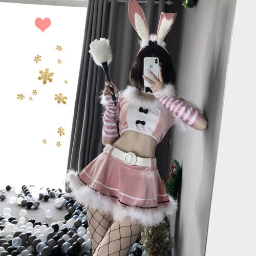 Santa Bunny Outfit (Red or Pink) | Pink