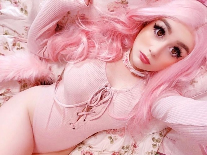 Lace Up Cotton Onesie | Pink / M