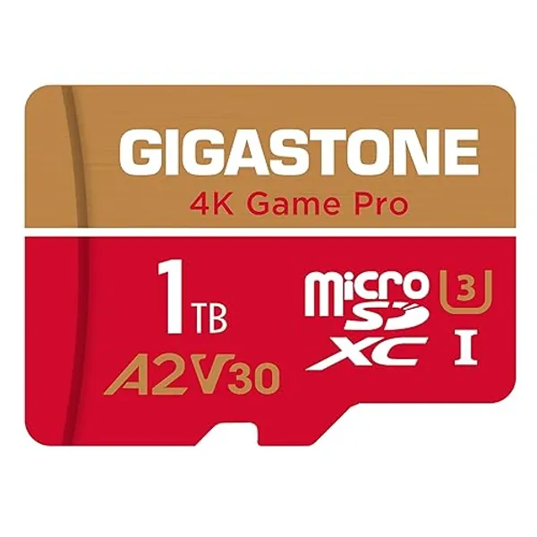 [5-Yrs Free Data Recovery] GIGASTONE 1TB Micro SD Card, 4K Game Pro, MicroSDXC Memory Card for Nintendo-Switch, GoPro, Action Camera, DJI, UHD Video, R/W up to 150/130 MB/s, UHS-I U3 A2 V30 C10 - 1TB Game Pro 1-Pack