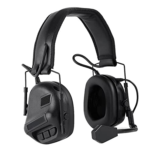 ACEXIER Tactical Headset Military Shooting Airsoft Headphone Outdoor Hunting Sound Amplification Hearing Protection Anti-noise Headset - Black