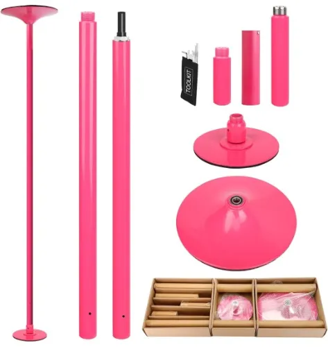 PRIOR FITNESS 45mm Removable Dance Pole Set Spinning Pole Dance Portable Static Fitness Dancing Pole Kit for Exercise Club Party Pub Home Gym 