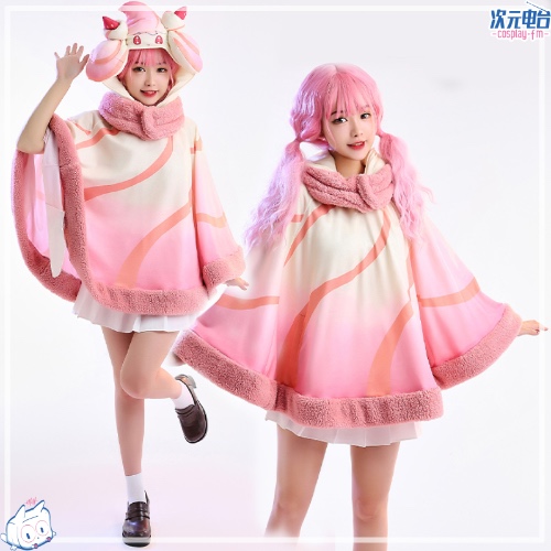 Anime Alcremie Cosplay Costume Alcremie Cloak Winter Warm Hoodie Casual Wear Halloween Uniform Girls Cute Lovely Daily Wear