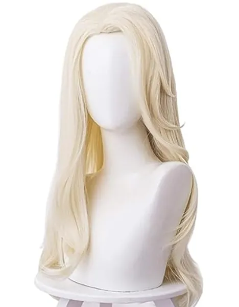 Topcosplay Womens Cosplay Wig Long Blonde Wavy Halloween Costume Wigs