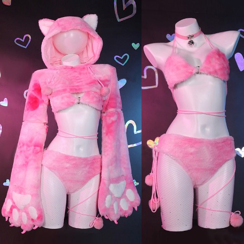 Pink Plush Cat Cosplay yv31828 | M