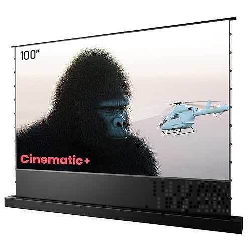 Floor Rising Projector Screen for Ultra Short Throw Projector, Projector Screen for Home Theater, 4K/8K Ultra HD, 95% Ambient Light Rejecting, Active 3D-ALR-F210C - 100"