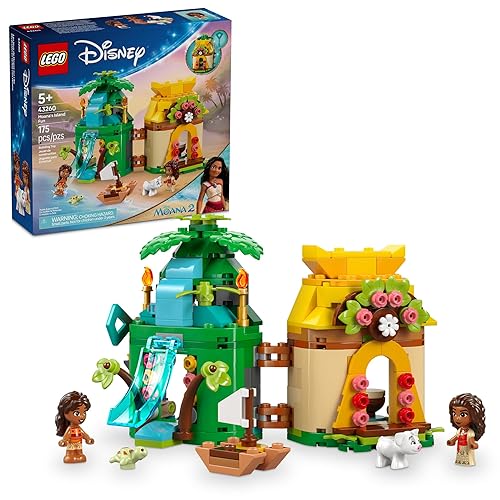 LEGO Disney Moana's Island Fun Building Toy Playset - Princess Moana Toy for Kids, Girls and Boys, Ages 5+ - with 2 Disney Micro-Dolls and Pua Animal Figure - Gift Idea for Birthdays - 43260