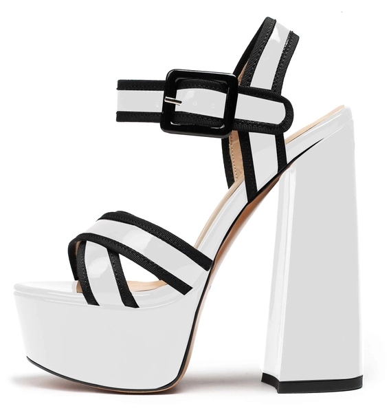 Mettesally Women's Chunky Platform Heels Open Toe Ankle Strap Block Heel Sandals Party Summer Shoes
