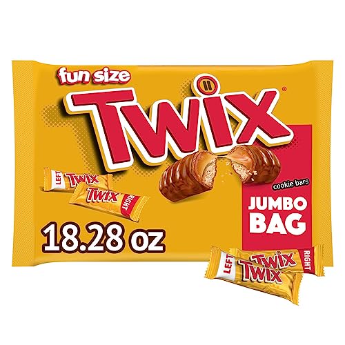 TWIX Fun Size Caramel Cookie Chocolate Candy Bars - 18.28 oz Bulk Candy Jumbo Bag - 9.79 Ounce (Pack of 1)