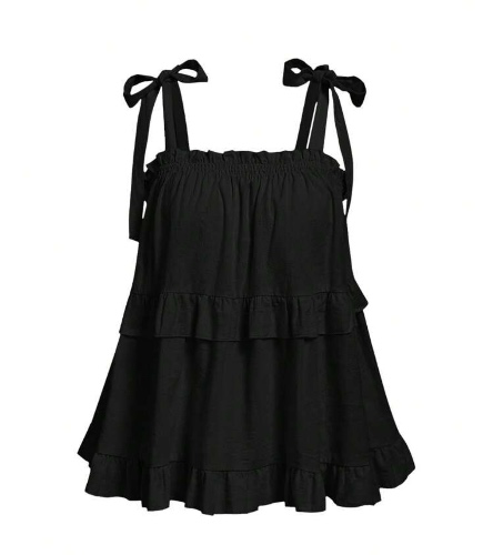Black retro romantic shoulder strap