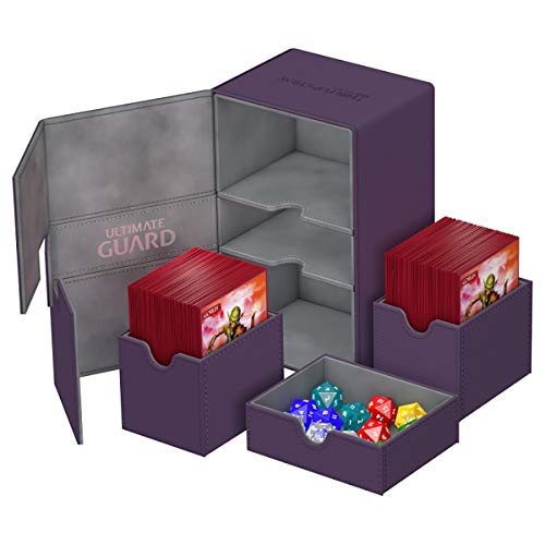 Ultimate Guard UGD010650 Twin Flip´N´Tray XenoSkin Purple Deck Case for 160 Plus Cards (Standard Size)