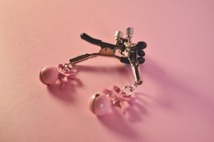 Pink Bells and Bows Nipple Clamps