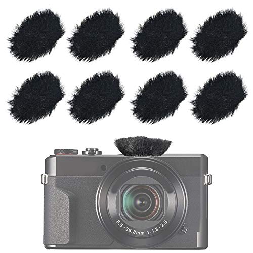 SUNMON Camera Mic Windscreen Dead Cat, Furry Camera Wind Muff Wind Cover for Canon G7X Mark II,Sony,Samsung,etc DSLR Mic Outdoor Windshield (8 Pack) - Camera Windscreen 2.4 CM