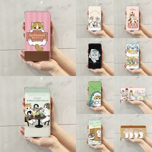 Sanrio Characters X Mofusand Ladies Long Wallet Large Capacity Leather Clutch