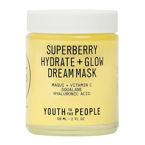 Youth To The People Superberry Hydrate + Glow Dream Mask, Vitamin C Face Moisturizer, Plumps + Brightens Skin, Treats Dullness + Uneven Tone, Vegan - 2 Fl Oz (Pack of 1)