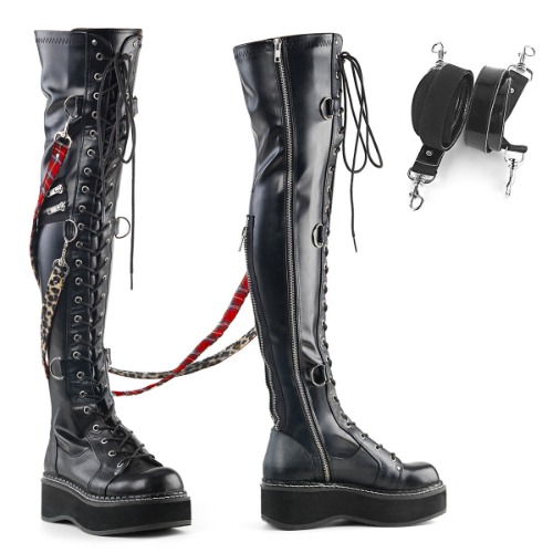 Emily-377 | Black Str Vegan Leather / 8