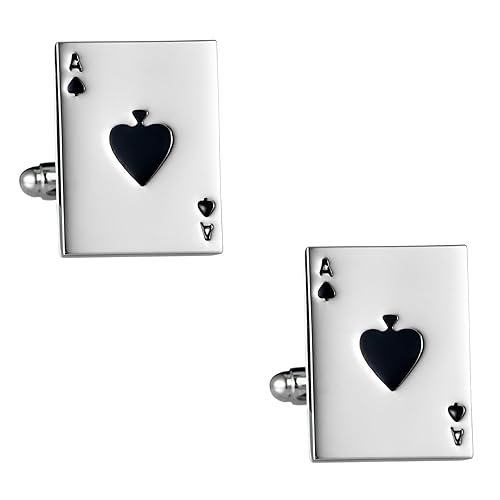 Zplumestarxx Cufflinks For Mens Accessories Cufflinks Jewelry Cufflinks Business Wedding Shirts Cufflinks Gift For Groom Husband Father - Ace of Spades