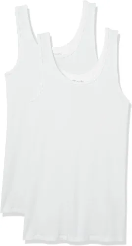 Women's Slim-Fit Tank, Pack of 2, White