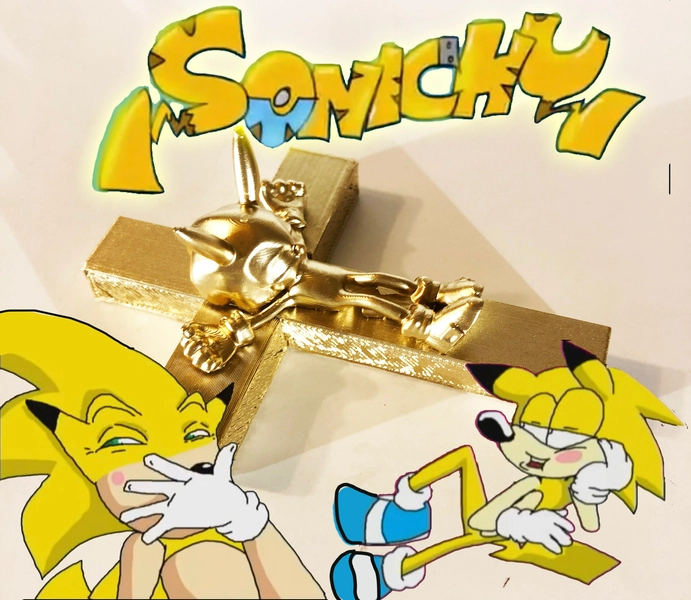 Custom Sonichu Crucifix Cross