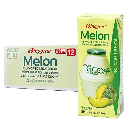 Binggrae Melon Flavored Milk (Pack of 24) - Melon - 6.8 Fl Oz (Pack of 24)