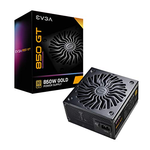 EVGA SuperNOVA 850 GT, 80 Plus Gold 850W, Fully Modular, Auto Eco Mode with FDB Fan, 7 Year Warranty, Includes Power ON Self Tester, Compact 150mm Size, Power Supply 220-GT-0850-Y1 - 850W - GT - Power Supply