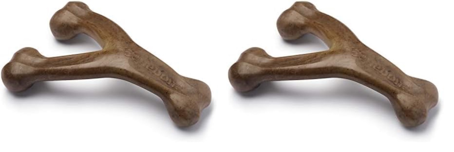 Benebone Wishbone Durable Dog Chew Toy for Aggressive Chewers, Made in USA, Giant, Real Bacon Flavor (Pack of 2) - REAL Bacon - Giant (Pack of 2)
