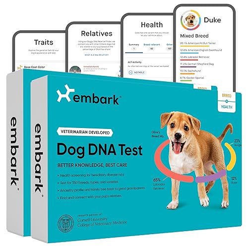 Embark Breed & Health Kit (2 Pack) - Dog DNA Test - Discover Breed, Ancestry, Relative Finder, Genetic Health, Traits, COI - 2 Count (Pack of 1)