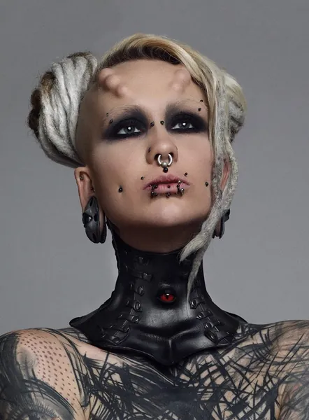 Skalmoeld - neck corset with demon eye