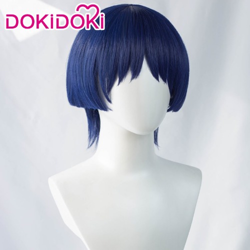 【Ready For Ship】DokiDoki Game Genshin Impact  Scaramouche Cosplay Wig Short Blue | Scaramouche