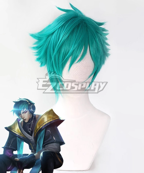 League Of Legends LOL HEARTSTEEL Aphelios Blue Cosplay Wig