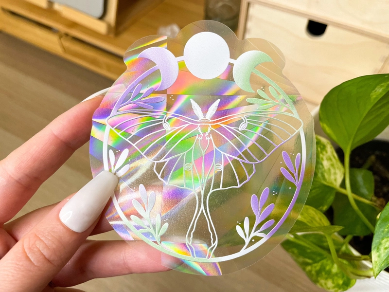 Luna Moth Suncatcher, decalcomania del creatore di arcobaleno