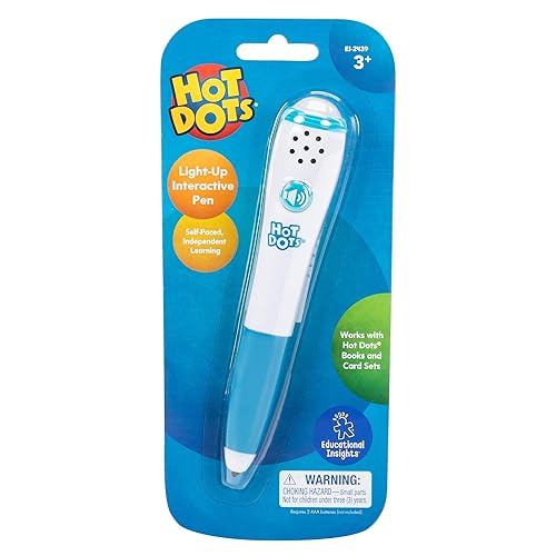 Educational Insights Hot Dots Light-Up Interactive Pen, Single Pen, Interactive Learning, Compatible With Any Hot Dots Set - 1 Count (Pack of 1)