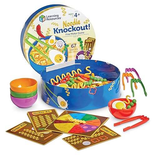Learning Resources Noodle Knockout! Fine Motor Game,Fine Motor Skills Toys, 67 Pieces, Ages 4+ - Fine Motor Game