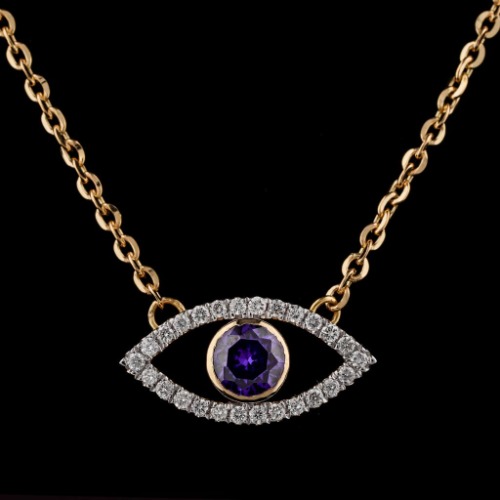 Evil Eye Necklace - Gold 14k