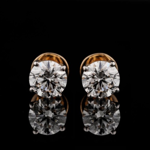 Mary Solitaire Earrings - Gold 14k