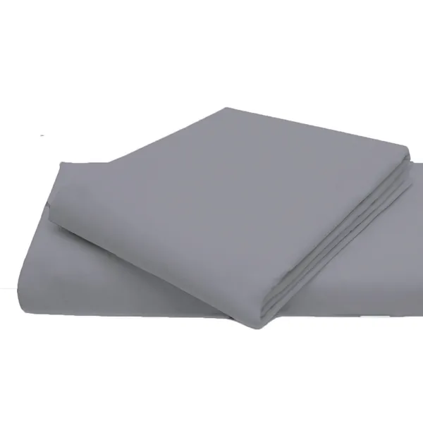 AmigoZone Cotton Percale Easy Care Polycotton Flat Sheet (Grey, King)