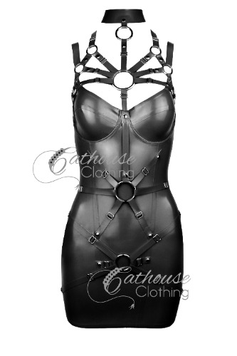 Latex Goddess Dress | Large / DD / Black