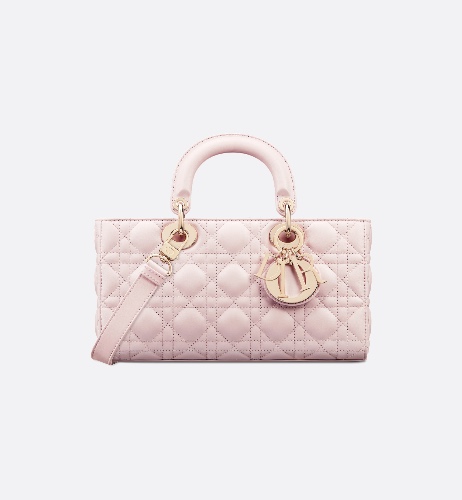 Medium Lady D-Joy Bag Pale Pink Cannage Lambskin | DIOR