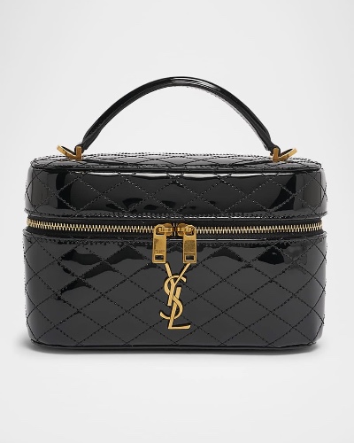 Vanity YSL Top-Handle Bag in Quilted Patent Leather 