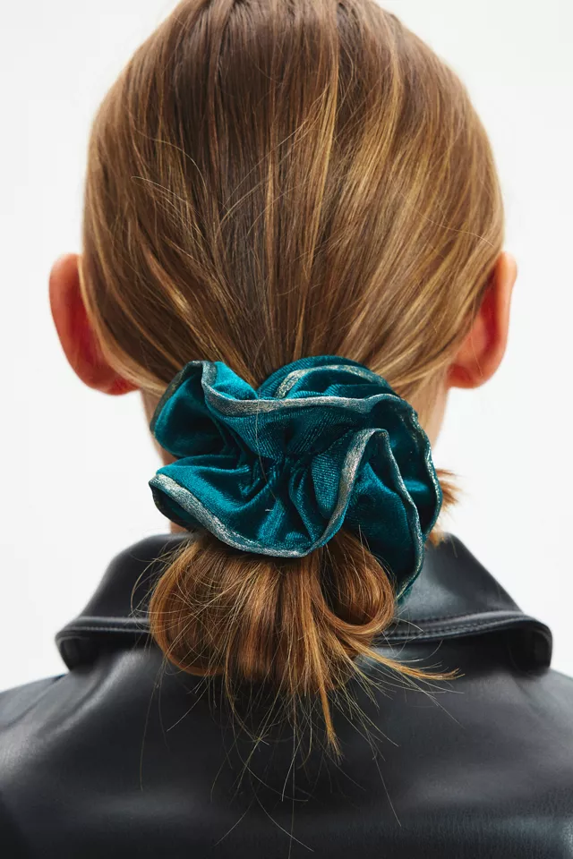 Ruffle Velvet Scrunchie