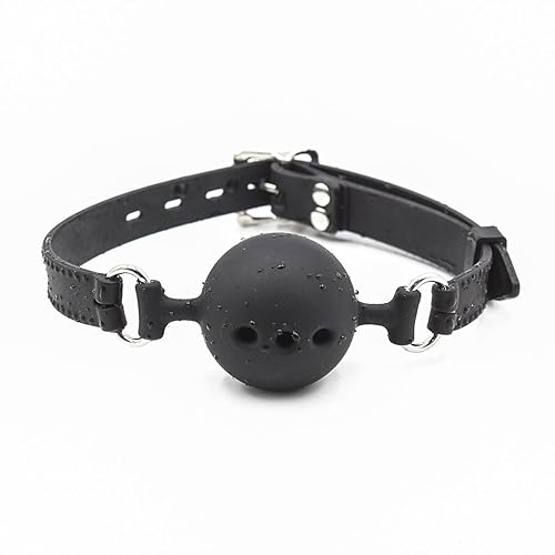 RYOZOCH Silicone Breathable Ball Gag for Adult Bondage Restraints Sex Play (Black, 1.5in Ball) - Black - 1.5in Ball