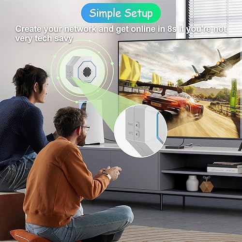 WiFi Extender Signal Booster for Home: Wireless Internet Repeater Long Range Coverage Up to 8870 Sq.Ft and 30+ Devices, white-AA